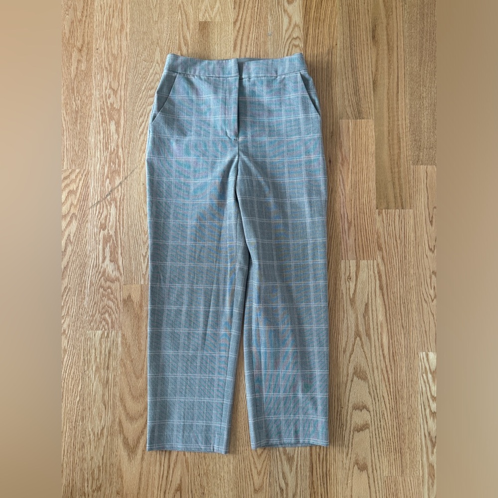 Express Women’s Gray Checkered Pants| High Waisted Plaid Ankle Pant | Size 2 S